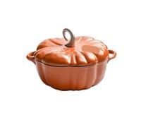 Four hollandais à citrouille Cocotte multifonctionnelle en fonte émaillée avec couvercle et revêtement antiadhésif for cocotte for potiron(B1 31cm orange)