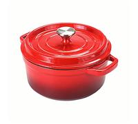 Four Hollandais En Fonte Émaillée, Mini Cocotte Légère Avec Couvercle, Pot À Ragoût Rond Antiadhésif, Pot Durable Pour Cuisiner Seul Pour Les Enfants,18cm red