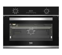 Beko Four encastrable BBCM13300XC Compact 48 L Chaleur tournante Nettoyage catalyse Inox/Noir