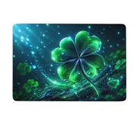 Four Leaf Clover Tapis De Salon 150 X 100 Cm, Imprimé Cadeau Crémaillère | Tapis antidérapant pour la déco de Noël, avec surface douce; pour chambre d'amis et coin lecture
