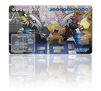 Four leaves Digimon Tapis de jeu de société + sac cadeau gratuit, tapis de jeu de cartes TCG Taille 60 x 35 cm Tapis de souris compatible avec MTG TCG Digimon avec zones de cartes (008568), 20220823
