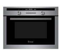 Four micro-ondes intégrable (60cm, 3.4kW, 44 l, autosuffisant, air chaud, grille, inox et verre, écran LED, vitrage de protection