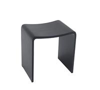 Four & More Design Spa, Tabouret de Douche, siège de Douche, Tabouret de Bain de Luxe en Pierre Solide de qualité supérieure, Fonte minérale, Pierre Artificielle, modèle « Rome », Surface : Noir Mat