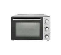 Bestron Four électrique compact avec broche rotative et pierre à pizza, 31 l, 1500 W, Acier inoxydable