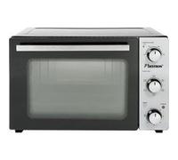 Bestron Four électrique compact avec broche rotative et pierre à pizza, 31 l, 1500 W, Acier inoxydable