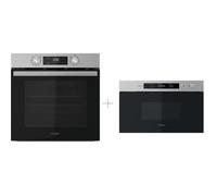 Four multifonction pyrolyse + hydrolyse WHIRLPOOL OMR58RU0SX + Four micro-ondes encastrable HOTPOINT MBNA900X 22 L