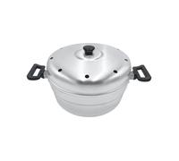 Pentole Agnelli FAMR8626 Nonna Aurelia Oven for Cakes in BLTF Aluminum with lid and Iron Plate, Silver, 26 cm