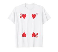 Four of Hearts Playing Card Easy Halloween Group Costume T-Shirt