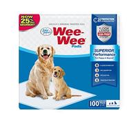 Four Paws Wee-Wee Lot de 100 Tapis hygiéniques de Performance supérieure pour Chiens et Chiots, avec Technologie Anti-Fuite à 6 Couches, pour Dressage à la Maison, Taille L, 56 cm x 58 cm