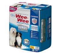 Four Paws Wee-Wee Lot de 18 tapis hygiéniques de performance supérieure pour chiens et chiots, avec technologie anti-fuite à 6 couches, pour entraînement à la maison, gigantesque, 69,85 cm x 111,76 cm