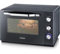 Four Posable Xxl À Chaleur Tournante 60 L Avec Pierre À Pizza Et Tournebroche 2 200 W Design Simple Et Élégant, Four Électrique Avec Minuteur 120 Min, Noir/Inox, To 2073