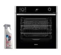 SAUTER Four pyrolyse encastrable inox 73L multifonction chaleur tournante porte froide - Inox
