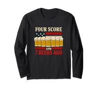 Four Score and 7 Beers Ago Funny Party du 4 juillet aux États-Unis Manche Longue
