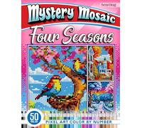 Four Seasons Mystery Mosaics Color by Number: 50 Pixel Art Landscapes for Relaxation and Creativity