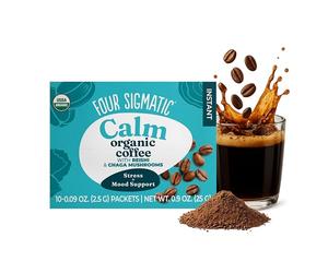 Four Sigmatic Organic Instant Adaptogen Coffee | Medium Roast Instant Coffee with Ashwagandha, Chaga, Eleuthero & Tulsi | Immune Support & Stress Relief | Pack of 10