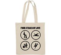Four Stages of Love Funny Love Making Positions Sac fourre-tout en coton naturel Blanc