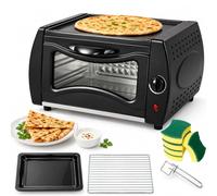 Four Tandoor Électrique 12L, Machine à Roti et Four à Pizza | 220 ℃ Température réglable, minuterie 60 min, avec plateau cuisson et rack, facile à nettoyer, pour Chapati, Naan, Lahmacun