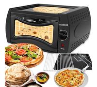 Four tandoor électrique 2100 W, appareil à pizza 15 L avec température réglable de 50 à 400 °C, rôtissoire antiadhésive pour la cuisine maison, design en acier inoxydable facile à nettoyer, appareil