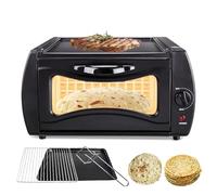 Four Tandoor électrique, Mini Four De Comptoir De 15 L Avec Plaque De Cuisson, Filet à Rôtir Et Clip, Température Réglable De 120 °F à 750 °F, Machine à Roti Pour La Cuisine Domestique Square-door