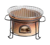 Four traditionnel pour barbecue avec support, bouilloire à thé portable pour camping, pique-nique, barbecue, cuisine en plein air, 20 x 12 cm
