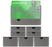 fouraces RFID Protection Carte bancaire - 8 pièces - Porte-Carte Anti fraude - etuis Anti RFID NFC - Plastique - Transparent - pour Cartes Bleue et sans Contact