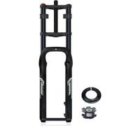 Fourche à air VTT 20/26" double couronne 1-1/8" tube de direction droit | Axe traversant 15x135mm, 190mm de débattement, blocage manuel, pour VTT/XC/AM/neige & plage