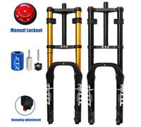 Fourche à air VTT ZTZ double suspension 20/26 pouces pour pneus larges 4.0, débattement 180 mm, rebond réglable, fixation rapide 26 Black Standard