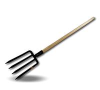 Fourche à bêche 4 dents larges | Manche 120 cm bois fabriqué en France | Tête acier forgé | Retourner ameublir aérer la terre préparer les sols | Jardinage | Kibros FCHLRGM