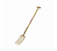 Fourche À Bêcher 4 Dents 26x17Cm 85Cm Manche En Frêne, Doré