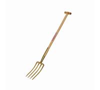 Fourche À Bêcher 4 Dents 26x17Cm 85Cm Manche En Frêne, Doré