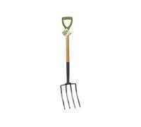 Fourche à bêcher 4 Dents Acier - Manche Bois 105cm - Poignée Ergonomique en D
