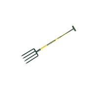 Leborgne Fourche à bêcher 4 dents 8 mm - Manche Novagrip - Tête acier forgé&trempé pour sols durs