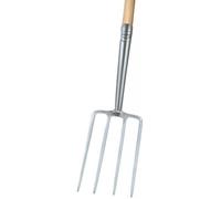 Fourche à bécher Inox 4 dents Manche forme T 85 cm