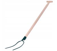 Fourche à foin KADAX en acier avec manche en bois, fourche de jardin, 2 dents