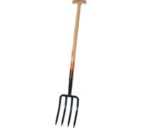 Fourche À Fumier À Quatre Dents Avec Manche En T 85 Cm Anthracite Orange