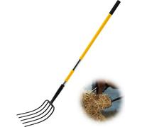 Fourche à fumier avec 5 dents et manche en fibre de verre 1450mm - Fourche à fumier - Fourche à foin - Fourche à fumier pour l'agriculture et le jardinage