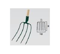 Leborgne Fourche à fumier 4 dents - douille 22 cm pour manche 38 mm - sans manche