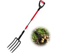 Fourche à fumier VEVOR, fourche à foin à 4 dents avec manche en fibre de verre, 1150 mm Fourche à fumier, fourche à fumier avec manche en Y, fourche à bêcher en acier forgé pour le foin, le compostage