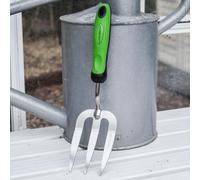 Fourche à Main Garden Master® - Fourche de Jardin Robuste et compacte en Acier Inoxydable, Outil antirouille avec poignée Ergonomique pour Creuser, désherber et Planter