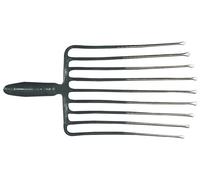 Fourche à pierres 9,dents-L.330mm avec douille à ressort, sans manche Acier, rouge-argent laqué.KRUMPHOLZ