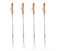 Fourche à Rôtir 4pcs pour Camping Feu de pour camp Fourche à(A) | Acier inoxydable, extension 77cm, 4 , pour idéal marshmallows, sécurité distance feu