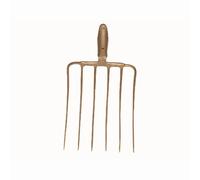 Fourche À Silos 6 Dents Sans Manche 35x29 Cm Douille À Ressort Dorée