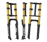 Fourche à suspension de vélo 20"*4.0" Fat Tire Fourche Air Double épaule 34mm Support 160mm Débattement 1~1/8" Frein à Disque QR Distance 135mm Rebond réglable pour Snow Beach XC Ebike