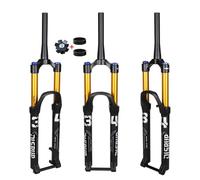 Fourche à Suspension pour vélo de Montagne 26/27,5/29 Pouces, débattement de 160 mm, Fourche Avant Droite/Conique 1-1/8", axe traversant 15 x 110 mm, Verrouillage Manuel, Frein à d