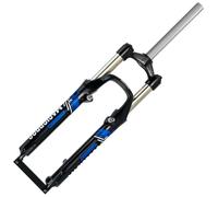 Fourche à Suspension pour VTT 26'', Frein à Disque en V, Ressort mécanique, Avant, QR 9 x 100 mm, débattement 110 mm, Pivot Droit 1-1/8'', sans Filetage (Bleu)