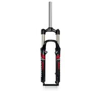 Fourche à Suspension pour VTT 26 Pouces, débattement de 100 mm, Tube Droit Avant 1 1/8, Alliage d'aluminium, Frein à Disque mécanique QR 9 mm/V (Noir et Rouge)