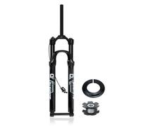 Fourche À Suspension VTT 27,5/29 Pouces BOOST Fourche Air Vélo Course 120mm Réglage Du Rebond 15x110mm Axe Traversant Fourche Avant XC/AM/FR Frein À Disque Blocage À Distance(Black Straight,27.5'')