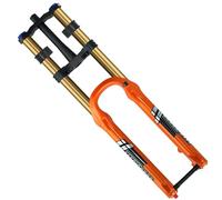 Fourche À Suspension VTT De Descente 27,5/29 Pouces Fourche Pneumatique À Double Épaulement Droite/Conique Axe Traversant Débattement 15 X 110 Mm Rebond Réglable 180 Mm(29" Orange,Tapered)