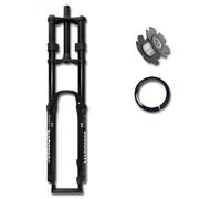 Fourche À Suspension VTT Descente 26/27,5/29 Pouces Fourche Pneumatique Droite 1-1/8 Pouces Débattement 180 Mm Fourche Avant À Double Épaulement Axe Traversant 15 Mm/frein À Disque(27.5Black QR)