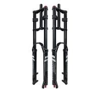 Fourche À Suspension VTT DH 26/27,5/29 Pouces Débattement 180 Mm Fourche Pneumatique Droite À Double Épaulement 1-1/8" Fourche Avant À Frein À Disque QR 100 Mm(Black Damping,27.5in)